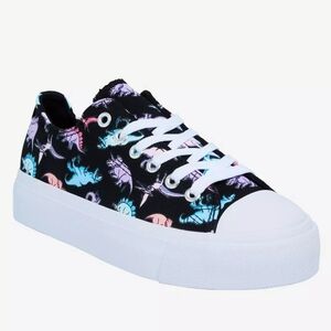 Pastel Dinosaur Lace-Up Platform Sneakers
